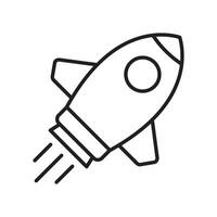 Rocket icon. Simple outline rocket sign. Rocket launched icon. vector