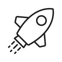 Rocket icon. Simple outline rocket sign. Rocket launched icon. vector