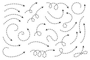 Curved dotted arrow. Zigzag arrow stripes design with dotted lines. vector