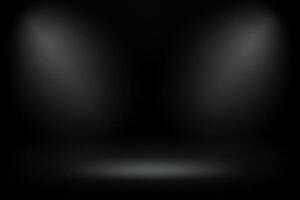 Black studio with projector lights. 3d mockup vector