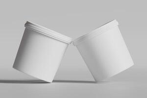 Biscuit packaging container white color on gray background 3D illustration photo