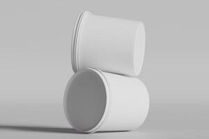 Biscuit packaging container white color on gray background 3D illustration photo