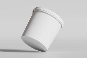 Biscuit packaging container white color on gray background 3D illustration photo