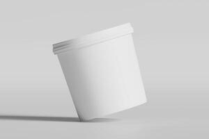 Biscuit packaging container white color on gray background 3D illustration photo