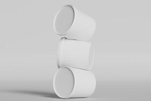 Biscuit packaging container white color on gray background 3D illustration photo