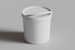 Biscuit packaging container white color on gray background 3D illustration photo