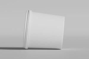 Biscuit packaging container white color on gray background 3D illustration photo