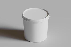 Biscuit packaging container white color on gray background 3D illustration photo