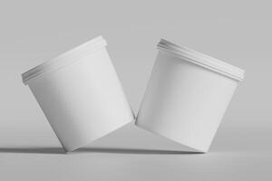 Biscuit packaging container white color on gray background 3D illustration photo