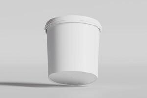 Biscuit packaging container white color on gray background 3D illustration photo