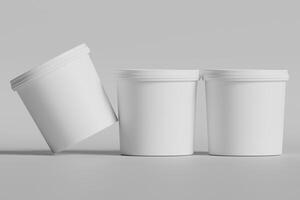 Biscuit packaging container white color on gray background 3D illustration photo