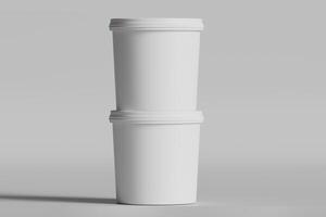 Biscuit packaging container white color on gray background 3D illustration photo