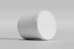 Biscuit packaging container white color on gray background 3D illustration photo