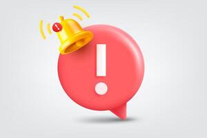 Speech cloud with ringing bell. 3d illustration vector