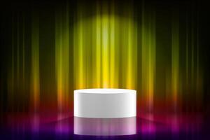 Abstract vibrant studio with podium. Design product template. 3d mockup vector