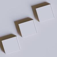 Empty cardboard Box white color 3D rendering illustration on gray background photo
