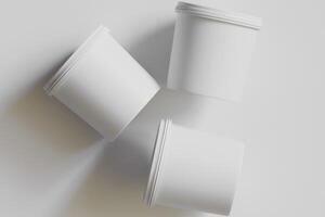 Biscuit packaging container white color on gray background 3D illustration photo