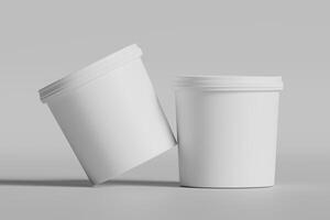 Biscuit packaging container white color on gray background 3D illustration photo
