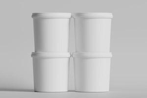 Biscuit packaging container white color on gray background 3D illustration photo