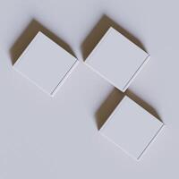 Empty cardboard Box white color 3D rendering illustration on gray background photo