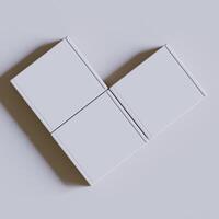 Empty cardboard Box white color 3D rendering illustration on gray background photo