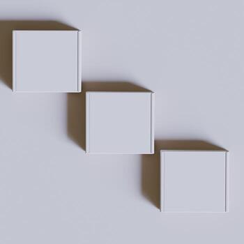 Empty cardboard Box white color 3D rendering illustration on gray background photo