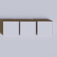 Empty cardboard Box white color 3D rendering illustration on gray background photo