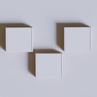 Empty cardboard Box white color 3D rendering illustration on gray background photo