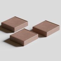 Empty cardboard Box brown color 3D rendering illustration on gray background photo