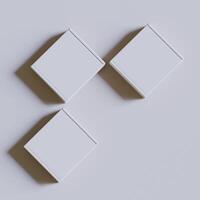 Empty cardboard Box white color 3D rendering illustration on gray background photo