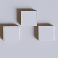 Empty cardboard Box white color 3D rendering illustration on gray background photo