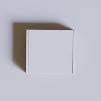 Empty cardboard Box white color 3D rendering illustration on gray background photo