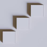 Empty cardboard Box white color 3D rendering illustration on gray background photo