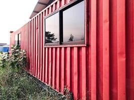 Red Shipping Cargo Container for Logistics and Transportation photo