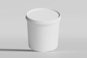 Biscuit packaging container white color on gray background 3D illustration photo