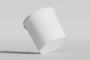 Biscuit packaging container white color on gray background 3D illustration photo