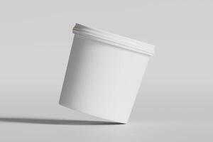 Biscuit packaging container white color on gray background 3D illustration photo