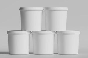 Biscuit packaging container white color on gray background 3D illustration photo