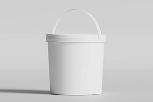 Biscuit packaging container white color on gray background 3D illustration photo