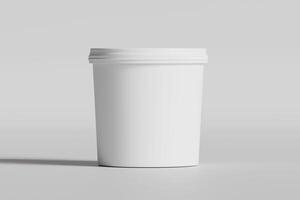 Biscuit packaging container white color on gray background 3D illustration photo