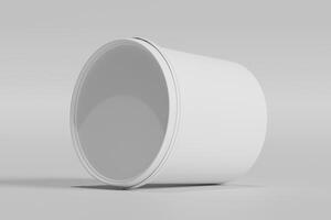 Biscuit packaging container white color on gray background 3D illustration photo
