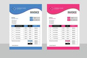 Minimal Corporate Business Invoice design template vector