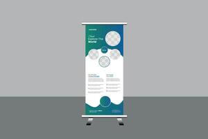 Roll up sale banner design template vector