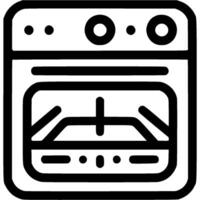 Kitchen oven doodle icon. Simple minimalistic symbol in black on white background vector