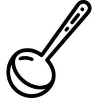 Kitchen ladle doodle icon. Simple minimalistic symbol in black on white background vector
