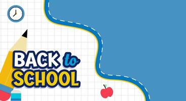 Back to school background template. Educational illustration design for greeting, promotion, advertising, sales vector
