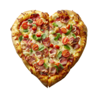 Heart Shape Pizza on Transparent Background png