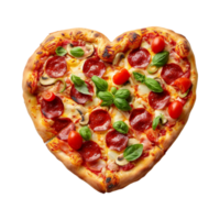 Heart Shape Pizza on Transparent Background png