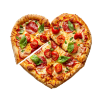 Heart Shape Pizza on Transparent Background png