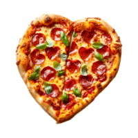 Heart Shape Pizza on Transparent Background png